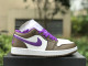 Authentic Air Jordan 1 Low White/Brown/Purple