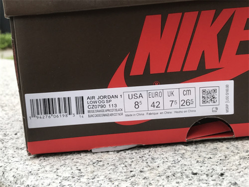 Authentic Air Jordan 1 Low White/Orange