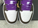 Authentic Air Jordan 1 Low White/Brown/Purple