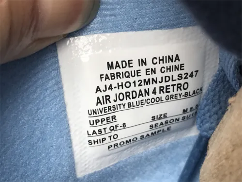 Authentic Air Jordan 4 Retro UNC PE