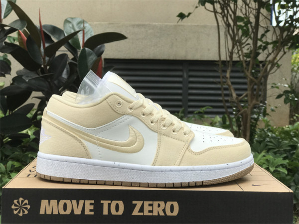 Authentic Air Jordan 1 Low SE “Canvas” Celestial Gold /Sail-White