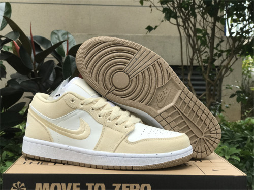 Authentic Air Jordan 1 Low SE “Canvas” Celestial Gold /Sail-White