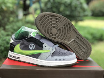 Authentic Travis Scott x Air Jordan 1 Low Dark Grey/Green