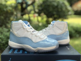 Authentic Air Jordan 11 White/Light Blue