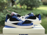 Authentic Travis Scott x Air Jordan 1 Low Black/Blue