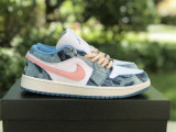 Authentic Air Jordan 1 Low Blue/White