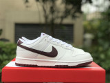 Authentic Nike Dunk Low White/Night Maroon-white