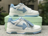Authentic OFF-WHITE Out Of Office Leather White/Light Blue