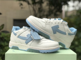 Authentic OFF-WHITE Out Of Office Leather White/Light Blue