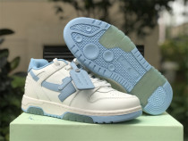 Authentic OFF-WHITE Out Of Office Leather White/Light Blue