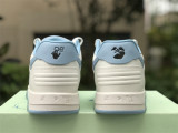 Authentic OFF-WHITE Out Of Office Leather White/Light Blue