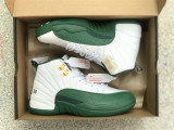 Authentic Air jordan 12 PE Ray Allen White Green