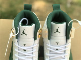 Authentic Air jordan 12 PE Ray Allen White Green