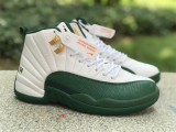 Authentic Air jordan 12 PE Ray Allen White Green