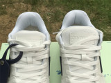Authentic OFF-WHITE Out Of Office Leather White/Navy Blue