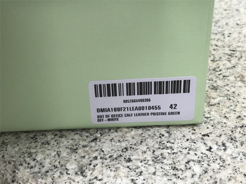Authentic OFF-WHITE Out Of Office Leather Pristine Green