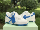 Authentic OFF-WHITE Out Of Office Leather White/Blue