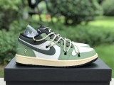 Authentic Air Jordan 1 Low Black/Bleached Coral-Grey Fog