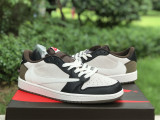 Authentic Travis Scott x Air Jordan 1 White Mocha inverted Hook