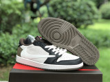 Authentic Travis Scott x Air Jordan 1 White Mocha inverted Hook