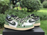 Authentic Air Jordan 1 Low Black/Bleached Coral-Grey Fog