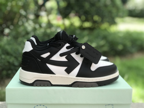 Authentic OFF-WHITE Out Of Office Leather White/Dark Grey