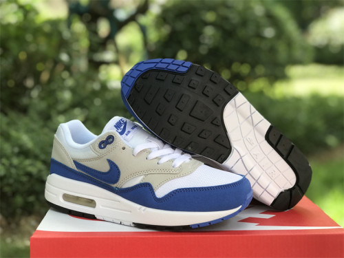 Authentic Nike Air Max 1 White/Game Royal Neutral Grey
