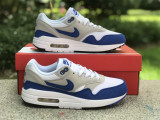 Authentic Nike Air Max 1 White/Game Royal Neutral Grey