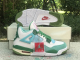 Authentic Air Jordan 4 PE SB Light Green/ Forest Green