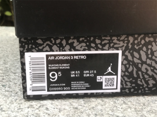Authentic Air Jordan 3 WUKONG Element