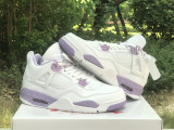 Authentic Air Jordan 4 Retro White/Purple