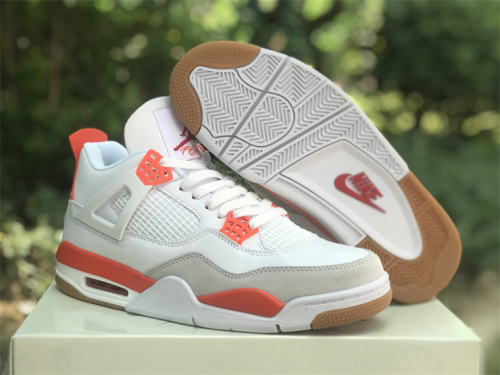 Authentic Nike SB x Air Jordan 4 White/Orange/Ashen