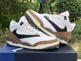 Authentic Air Jordan 3 White/Mocka Brown/Black