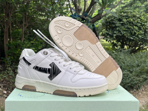 Authentic OFF-WHITE Out Of Office Leather White Black