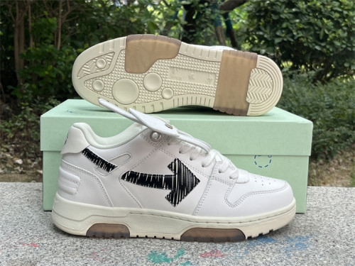 Authentic OFF-WHITE Out Of Office Leather White Black