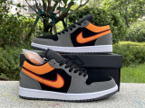Authentic Air Jordan 1 Low “Light Graphite/Vivid Orange”