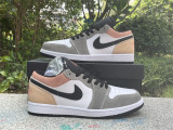 Authentic Air Jordan 1 Low Black/Light grey/Orange