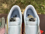 Authentic OFF WHITE x Air Jordan 1 Low Rainbow/White/Apricot