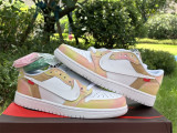 Authentic OFF WHITE x Air Jordan 1 Low Rainbow/White/Apricot