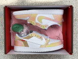Authentic OFF WHITE x Air Jordan 1 Low Rainbow/White/Apricot