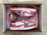 Authentic Travis Scott x Air Jordan 1 Low White/Pink