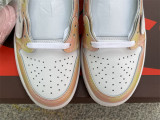 Authentic OFF WHITE x Air Jordan 1 Low Rainbow/White/Apricot