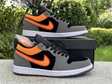 Authentic Air Jordan 1 Low “Light Graphite/Vivid Orange”