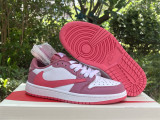 Authentic Travis Scott x Air Jordan 1 Low White/Pink