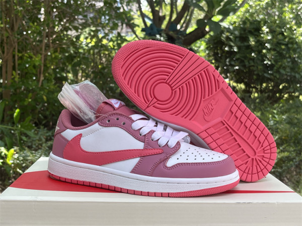 Authentic Travis Scott x Air Jordan 1 Low White/Pink