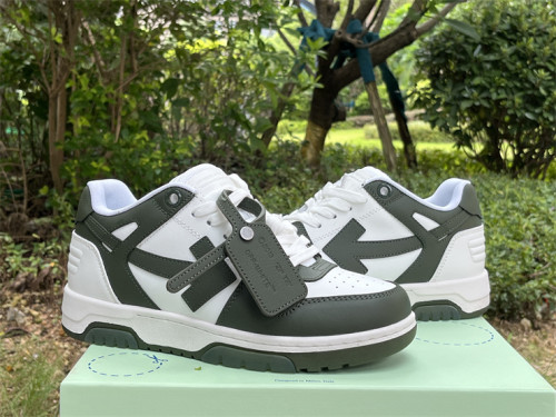 Authentic OFF-WHITE Out Of Office Walking White/Dark Green