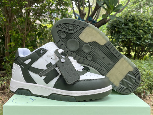 Authentic OFF-WHITE Out Of Office Walking White/Dark Green