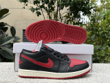 Authentic Air Jordan 1 Low Black/Red