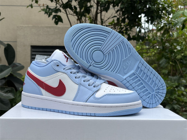Authentic Air Jordan 1 Low White/Red/Blue