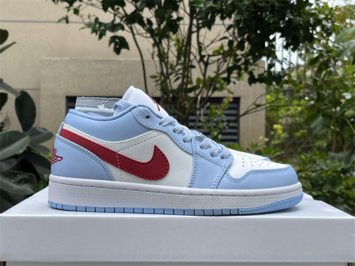 Authentic Air Jordan 1 Low White/Red/Blue